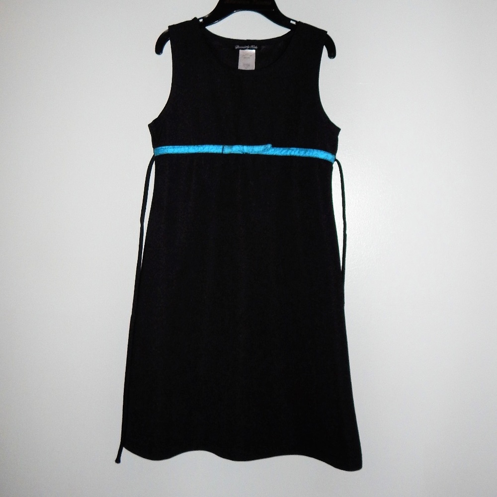 Disorderly Kids Black Sleeveless Dress Blue Accent